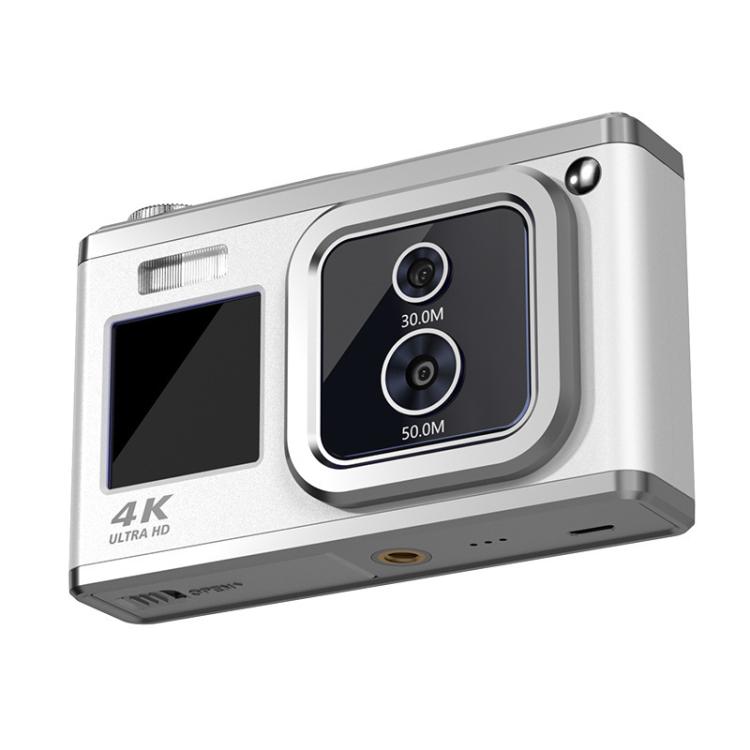 4K HD Optical Dual Lens Digital Camera 50MP Dual Screen Selfie Camera, No Memory, Black, White, Silver 4K HD Optical Dual Lens Digital Camera 50MP Dual Screen Selfie Camera, No Memory, Black, White, Silver